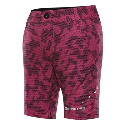 Children's quick-drying softshell shorts ALPINE PRO TRENTO magenta variant pa