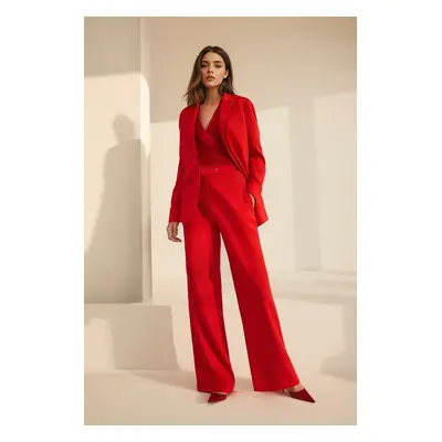 Trendyol Red Wide Leg Woven Fabric Trousers