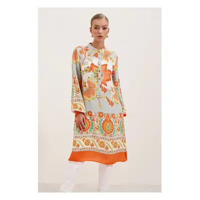 Bigdart Patterned Viscose Dress - Orange