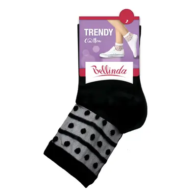 Bellinda TRENDY COTTON SOCKS - Women's Socks with Decorative Hem - Black