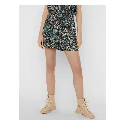 Dark blue floral shorts VERO MODA Hannah - Women