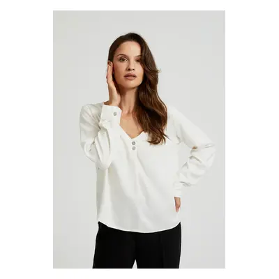 Women's shirt with neckline MOODO - white