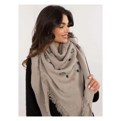 Women's grey scarf with fringe