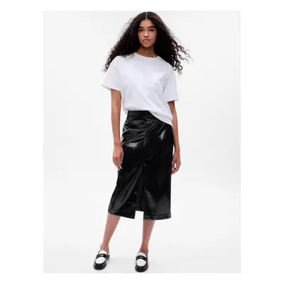 GAP Faux Leather Midi Skirt - Women