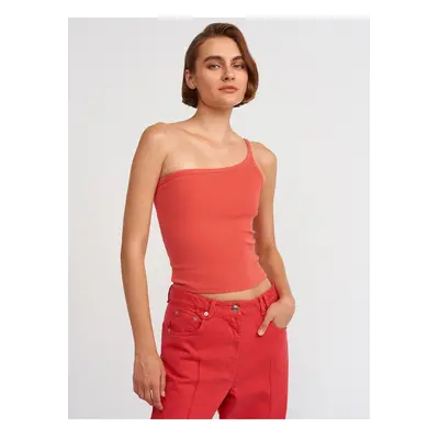 Dilvin Washed Asymmetric Top-Red