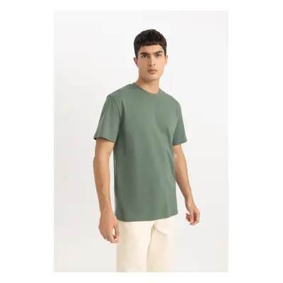 DEFACTO New Regular Fit Crew Neck Short Sleeve 100% Cotton Basic Plain T-Shirt