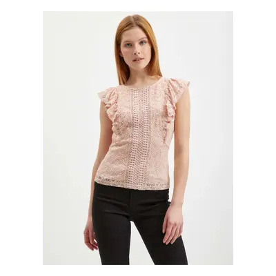 Orsay Light Pink Ladies Lace Blouse - Women