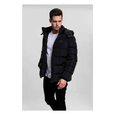 Puffer hooded jacket black