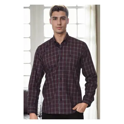 G711 DEWBERRY MEN'S SHIRT-BURGUNDY-1