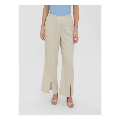 Beige loose trousers VERO MODA Josie - Women