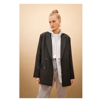 DEFACTO Cool Oversize Fit Wide Pattern Blazer Jacket