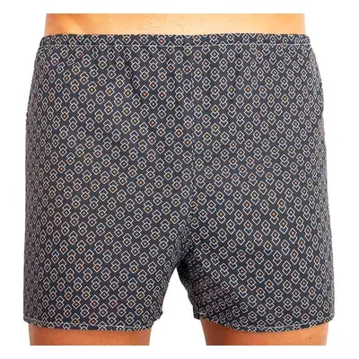 Classic men's boxer shorts Foltýn dark blue rhombuses oversized