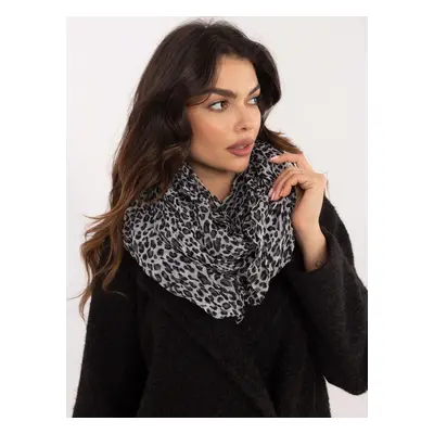 Black and white women's scarf with print