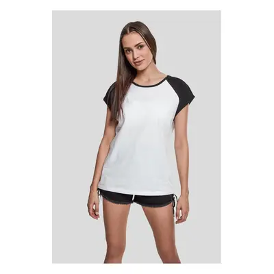 Women's contrasting raglan T-shirt white/black