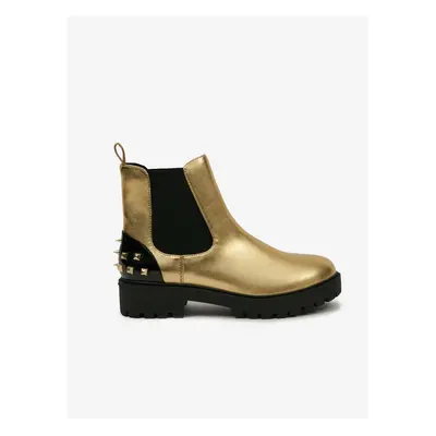 Desigual Biker Gold Women's Ankle Boots - Womens