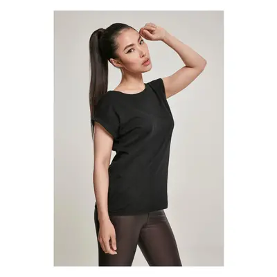 Women's Organic T-Shirt with Extended Shoulder Black