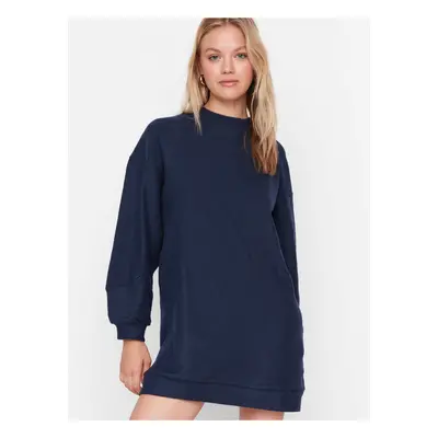 Navy Blue Women's Sweatshirt Dress Trendyol - Women