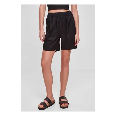 Women's Linen Mixed Shorts - Black