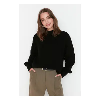 Trendyol Black Wide Fit Basic Knitwear Sweater