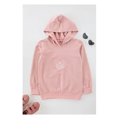 Trendyol Powder Heart Cotton Knitted Sweatshirt