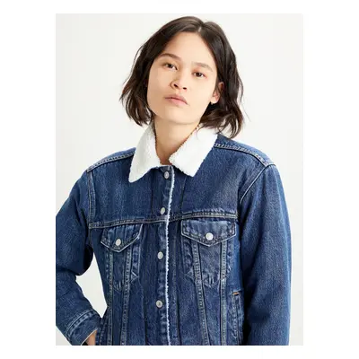 Levi&#39;s® Blue Women&#39;s Denim Jacket with Faux Fur - Women