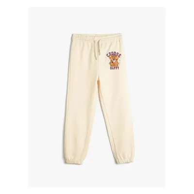 Koton Jogger Sweatpants with Tie Waist Teddy Bear Printed