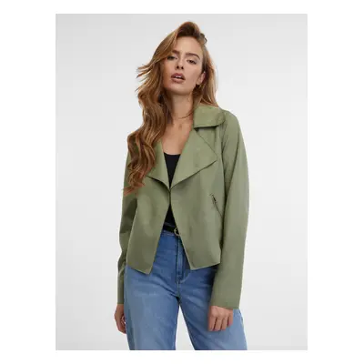 Orsay Khaki Women's Suede Jacket - Women's