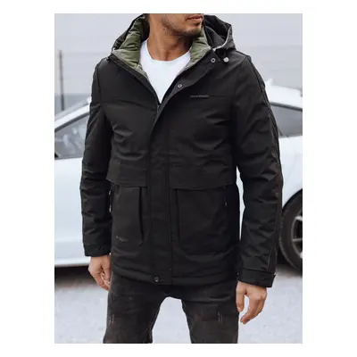 Men's winter jacket with hood black Dstreet