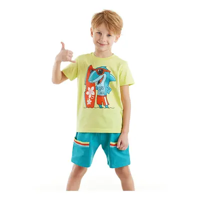 Denokids Surfer Shark Boy T-shirt Shorts Set