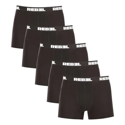 5PACK Men's Boxer Shorts Nedeto Rebel Black