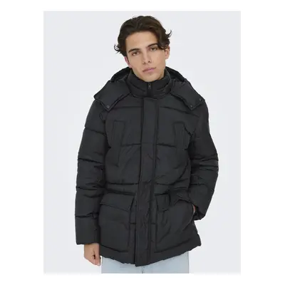 Men's Black Quilted Jacket ONLY & SONS Arwin - Men