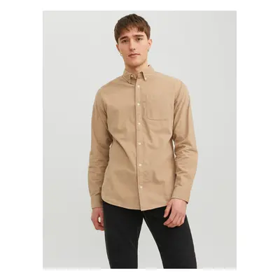 Beige Mens Corduroy Shirt Jack & Jones Classic - Men