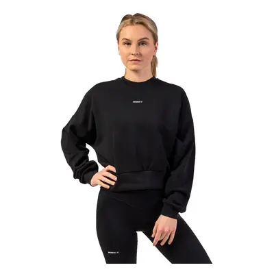 Women's sweatshirt Nebbia Loose Fit Sweatshirt "Feeling Good" black XS/S