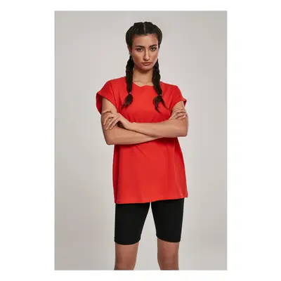 Women's T-shirt with extended shoulder blood orange