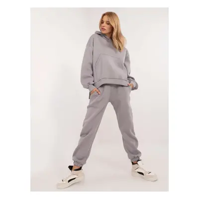 Grey women's basic set of oversize cut