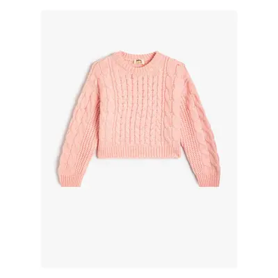 Koton Knitted Sweater Round Neck Long Sleeve Soft Texture