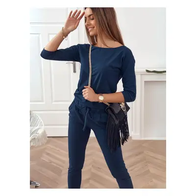 Women's jumpsuit with a navy blue zip fastening at the back