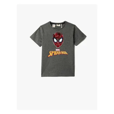 Koton Spider-Man Printed Short Sleeve T-Shirt Licensed Crew Neck