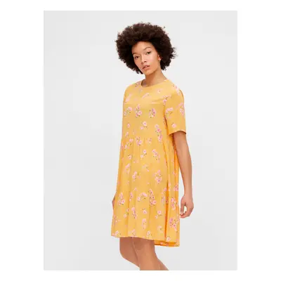 Yellow Floral Loose Dress Pieces Trina - Women