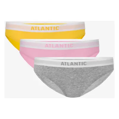 Women's bikini panties ATLANTIC 3Pack - yellow/pink/light gray