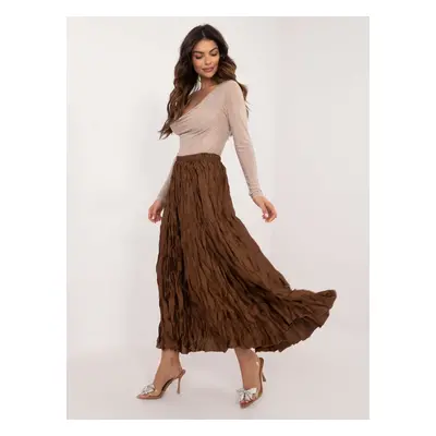 Brown crinkle skirt