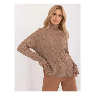 Dark beige women's turtleneck