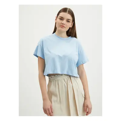 Light blue crop top T-shirt Noisy May Alena - Women