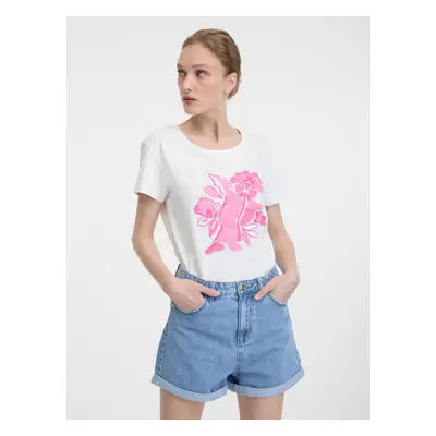 Orsay Women's White T-Shirt with Short Sleeves - Women