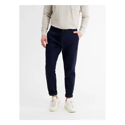 Dark blue men's chino pants LERROS - Men