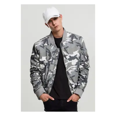 Vintage Camo Cotton Bomber Jacket snow camo