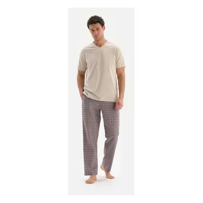 Dagi Weave Gray Checkered Pajama Bottoms