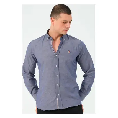 G674 DEWBERRY MEN'S SHIRT-DENIM BLUE-3