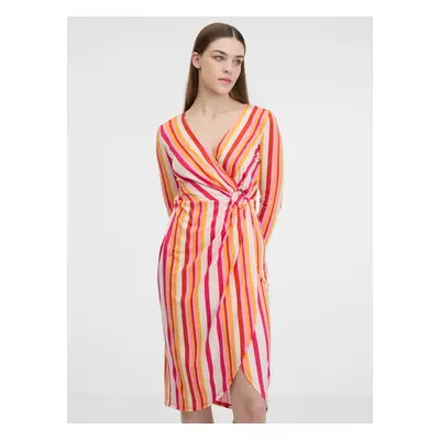 Orsay Red-Orange Ladies Striped Dress - Ladies