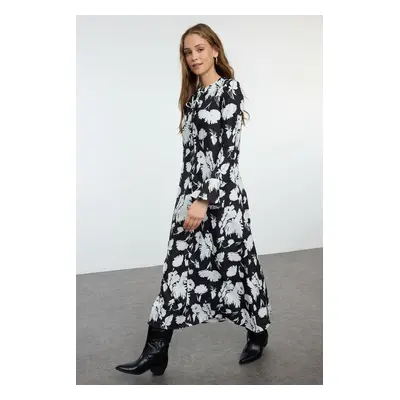 Trendyol Black Bow Woven Patterned Dress